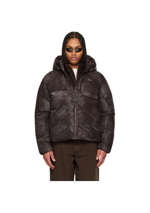 Dime Brown Wavy Puffer Jacket