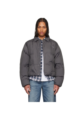 Dime Gray Pleated Puffer Jacket