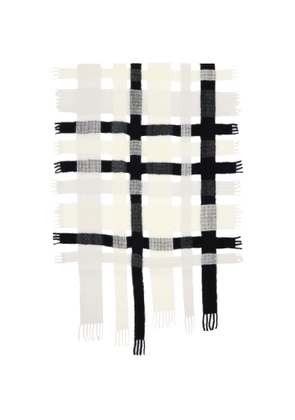 ISSEY MIYAKE Black & White Raschel Weave Stole Scarf