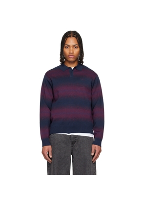 Dime Navy & Red Striped Rugby Sweater