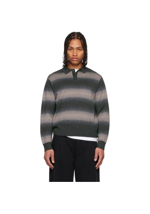 Dime Black & Brown Striped Rugby Sweater
