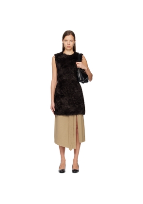 Acne Studios Brown Faux-Fur Minidress