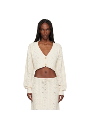 GUIZIO Off-White Noah Wool Cable Crop Cardigan
