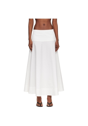 St. Agni White Cotton Circle Hem Maxi Skirt