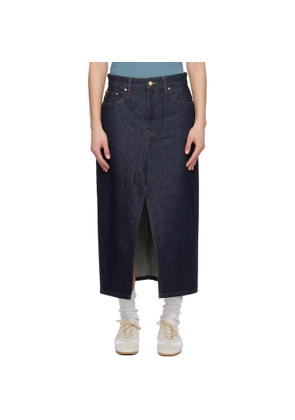 Carhartt Work In Progress Blue Brandon Denim Midi Skirt