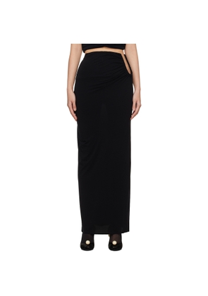 Magda Butrym Black Hip Plunge Maxi Skirt