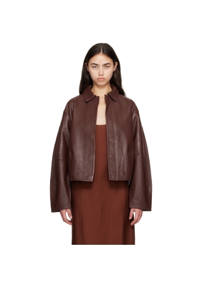 St. Agni Brown Cocoon Leather Jacket