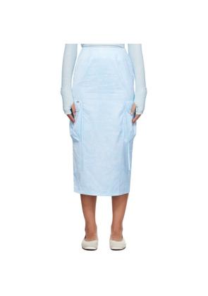 Kijun Blue Drawing Cargo Midi Skirt