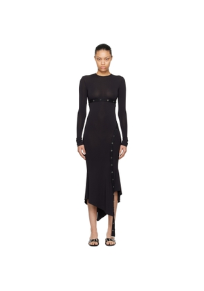 The Attico Black Studded Midi Dress