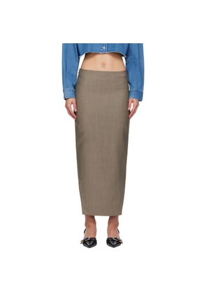 Givenchy Gray Front Kick Midi Skirt
