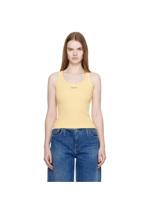 Casablanca Yellow Corrosion Ribbed Tank Top