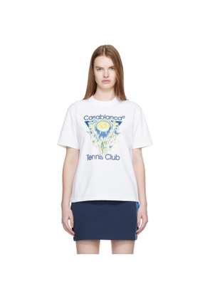 Casablanca White Tennis Club Icon Short Sleeve T-shirt
