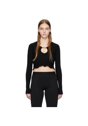Versace Jeans Couture Black Ruffled Top