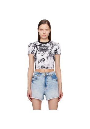 Versace Jeans Couture White & Black Watercolor Couture T-Shirt