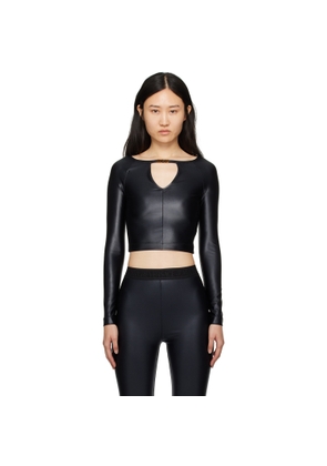 Versace Jeans Couture Black Cutout Long Sleeve T-Shirt