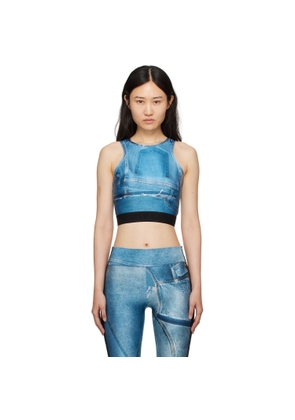Versace Jeans Couture Blue Trompe L'œil Tank Top