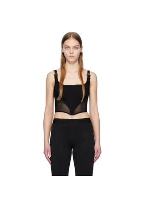 Versace Jeans Couture Black Baroque Buckle Top