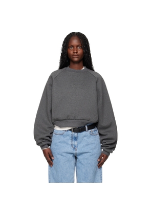 Fear of God ESSENTIALS Gray Holiday Embossed 90s Raglan Crewneck Sweatshirt