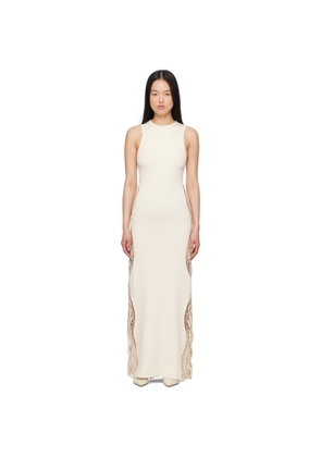 Jil Sander Off-White Lace Panel Maxi Dress