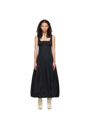 Jil Sander Black Ruched Midi Dress