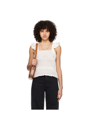A.P.C. White Crocheted Tank Top