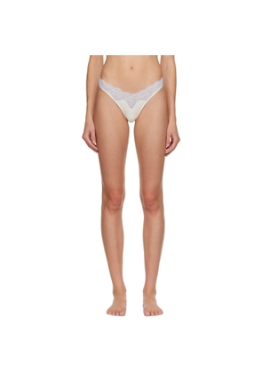 Fruity Booty Off-White & Blue Lacie Thong