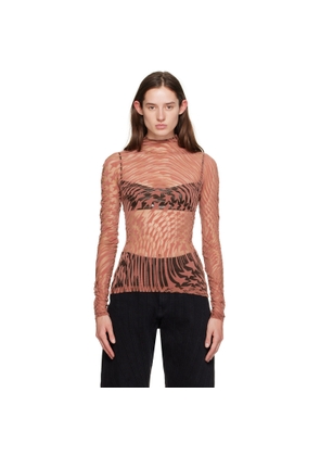 Mugler Pink Star Long Sleeve T-Shirt
