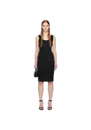 Versace Jeans Couture Black Crystal-Cut Midi Dress