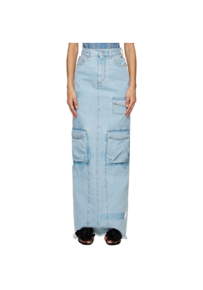 GCDS Blue Ultracargo Denim Maxi Skirt
