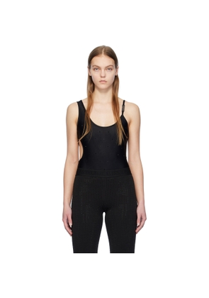 Versace Jeans Couture Black Crystal-Cut Bodysuit