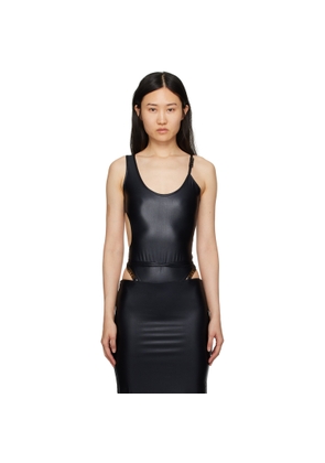Versace Jeans Couture Black Asymmetric Bodysuit