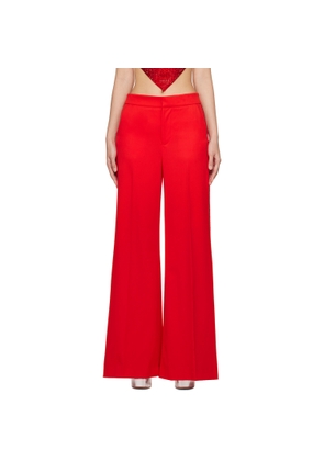 AREA Red Crystal-Cut Trousers