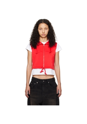 We11done Red Hooded Vest