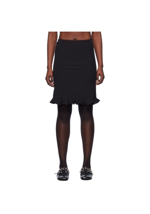 We11done Black Flared Midi Skirt