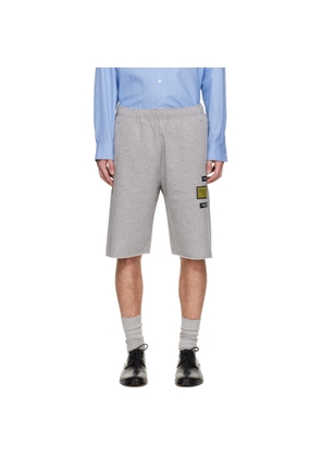 MM6 Maison Margiela Gray Logo Patch Shorts