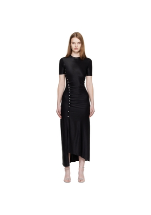 Rabanne Black Draped Midi Dress