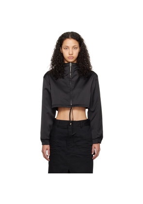 We11done Black Cropped Hoodie