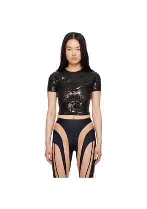 Mugler Black Cropped T-Shirt