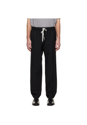 MM6 Maison Margiela Black Drawstring Trousers