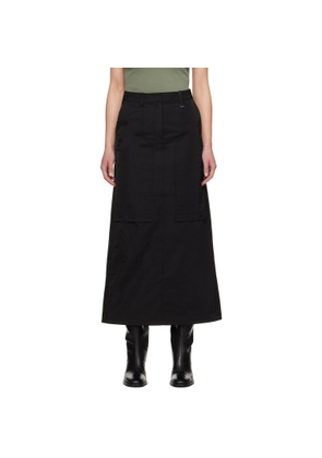Juun.J Black Paneled Maxi Skirt