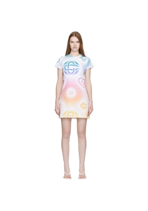 Casablanca Multicolor Halftone Logo T‐Shirt Minidress