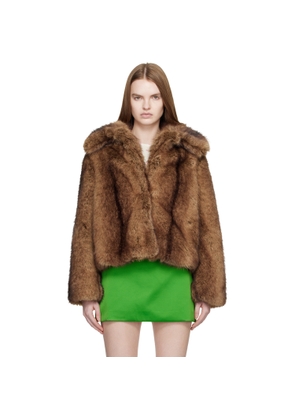 Sandy Liang Brown Kensington Faux-Fur Jacket