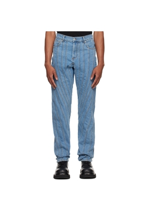 Mugler Blue Spiral Jeans
