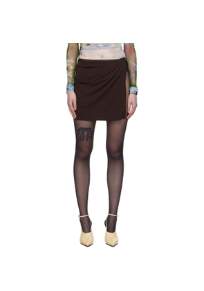 Christopher Esber Brown Framed Buckle Miniskirt