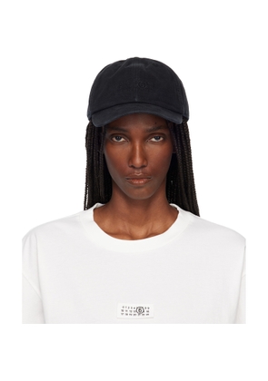 MM6 Maison Margiela Black Embroidered Logo Cap