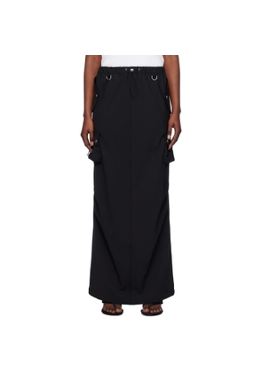 Coperni Black Tailored Cargo Maxi Skirt