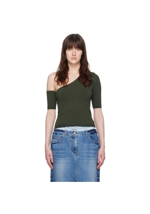 Juun.J Green One-Shoulder T-Shirt