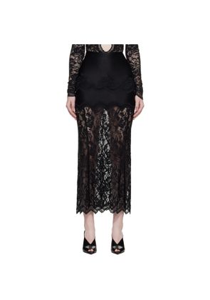 Rabanne Black Lace Midi Skirt