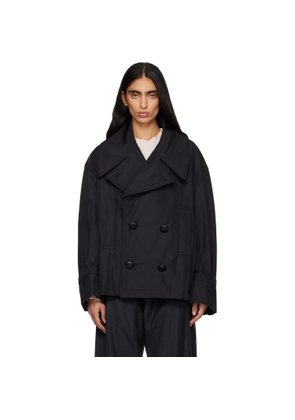 MM6 Maison Margiela Black Double Breasted Sports Jacket