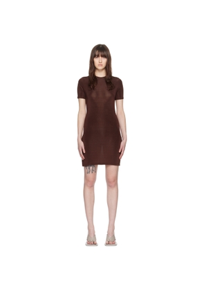Louisa Ballou Brown O-Ring Minidress